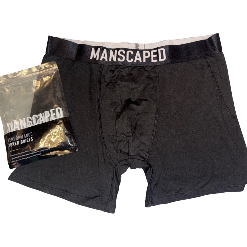 NEW‎ Manscaped Men Black Boxer Briefs Performance Underwear Stretch, Size XL